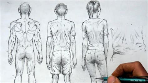 How do you draw a person walking? How To Draw A Person - Human Form - Back View - YouTube