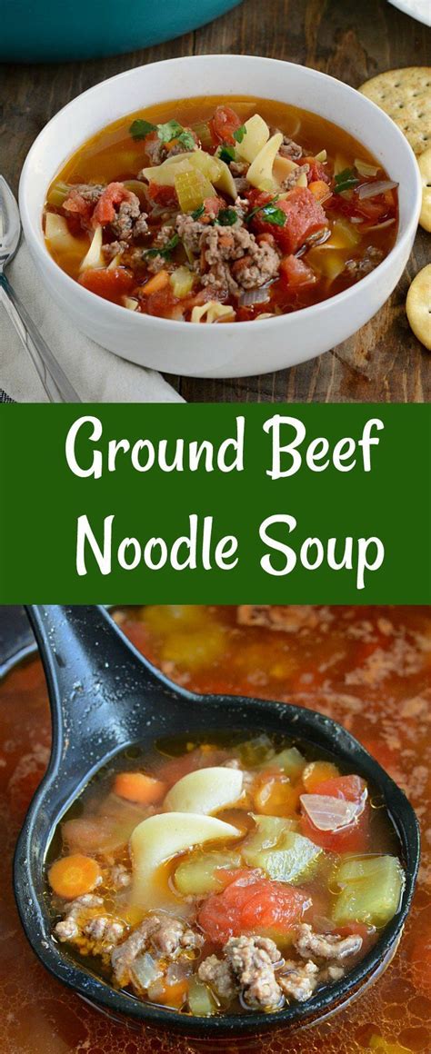 Thanks to a handful of canned and boxed ingredients like kidney beans, vegetable broth, diced tomatoes, and noodles, you can easily whip up this comforting. Ground Beef Noodle Soup | Recipe | Easy soups, Stew ...