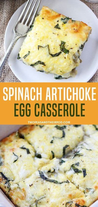 Spray 11x7x2 pan with pam. Spinach Artichoke Egg Casserole in 2020 | Healthy brunch ...