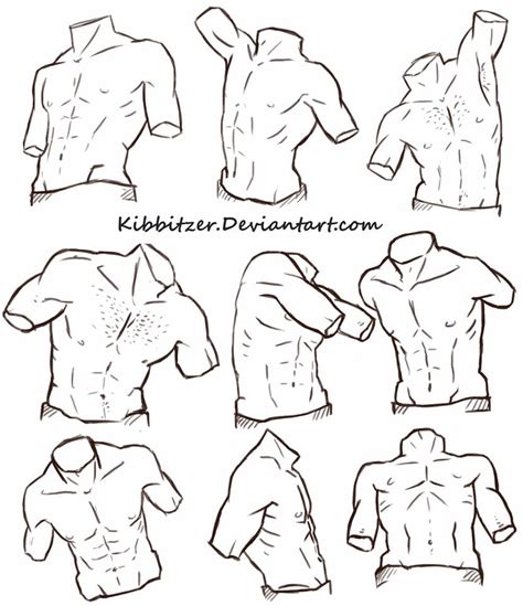 Without an understanding of anatomy, your drawings will always feel like there's something wrong. Male Torso Reference Sheet 2 by Kibbitzer on DeviantArt