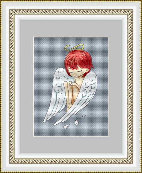 Original image courtesy of art renewal centre. Angel cross stitch pattern (с изображениями) | Вышивка ...