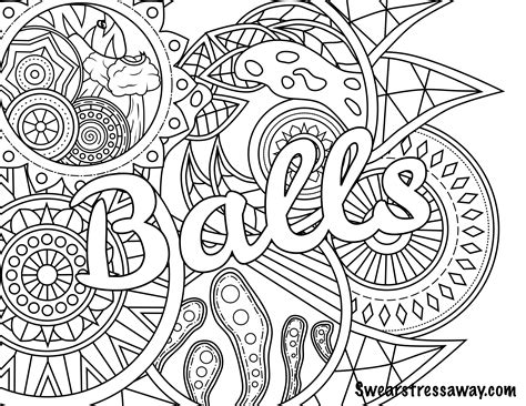 4 98 mb 6900 x 5328 source. Balls - Swear Word Coloring Page - Adult Coloring Page ...