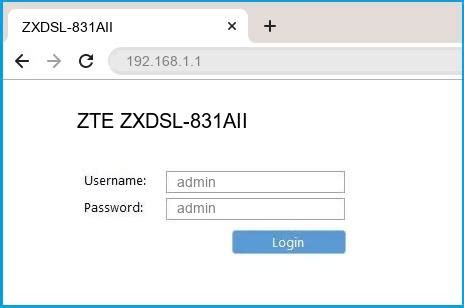 You will need to know then when you get a new router, or when you reset your router. 192.168.1.1 - ZTE ZXDSL-831AII Router login and password