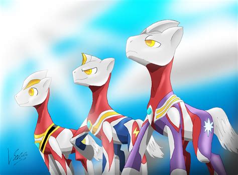 In a change from previous ultraman movies, this one takes place in our own universe, in which ultraman is just a popular kids' tv show. #1207399 - artist:metrosaurus, crossover, ponified, safe ...