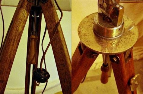 $16 from home depot lamp cord: Vintage Tripod Floor Lamp Wood Photographers with Chrome Hardware and New Electrical | Wood ...