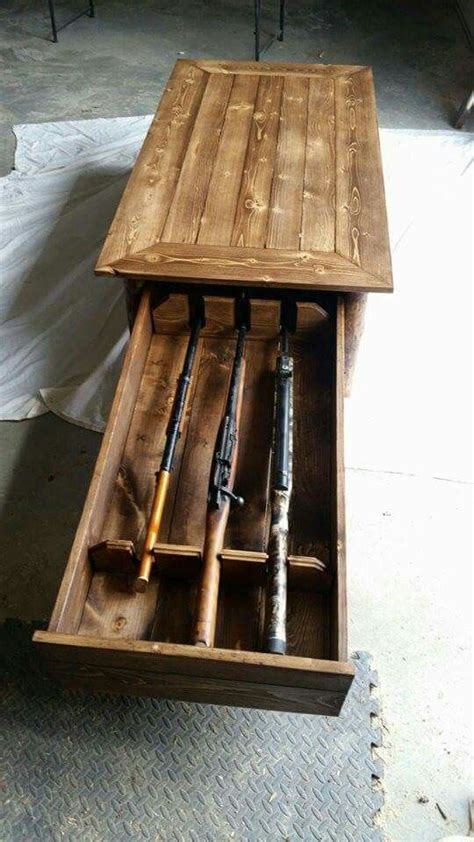 Diy coffee table / gun holder. Gun racks, Hidden gun and Guns on Pinterest