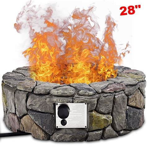 Outdoor propane gas fire pit kits. Propane Gas Fire Pit Kit Lava Rocks Cover Ring Outdoor ...