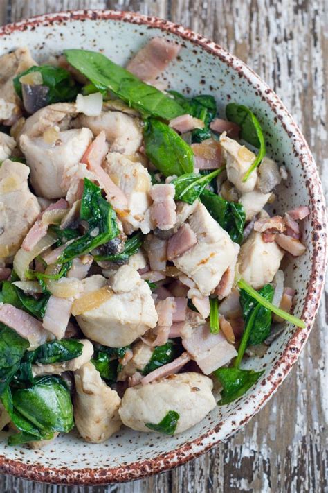 We may earn commission from links on this page, but we only recommend products we back. Chicken, Bacon, Mushroom and Spinach Salad | Becomingness