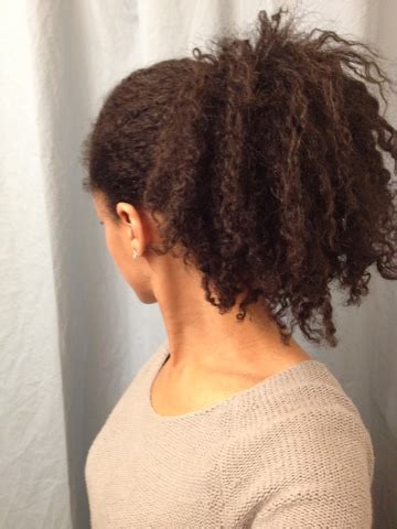 The first step is to create large box sections of ensure that the back portion of the hair will remain curly but gelled not to look too puffy. ForHisGlory Natural: Big, Puffy Ponytail