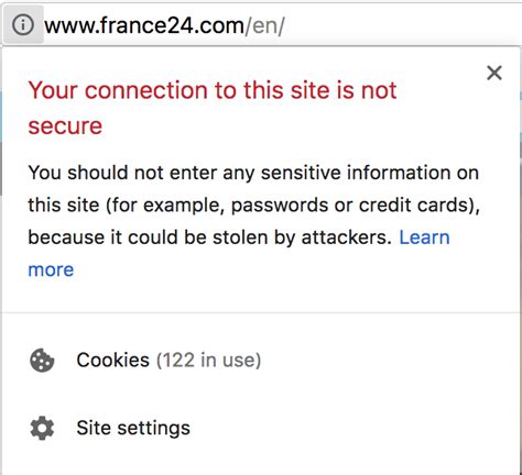 Something is severely wrong with the privacy of this site's connection. Google Chrome Rolls Out "Not Secure" Warning for Plain ...