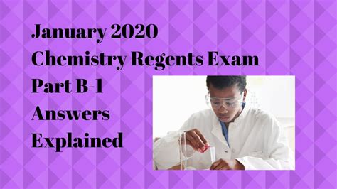 Regents examination in algebra i. Chemistry Regents January 2020 Part B-1 Answers Explained ...