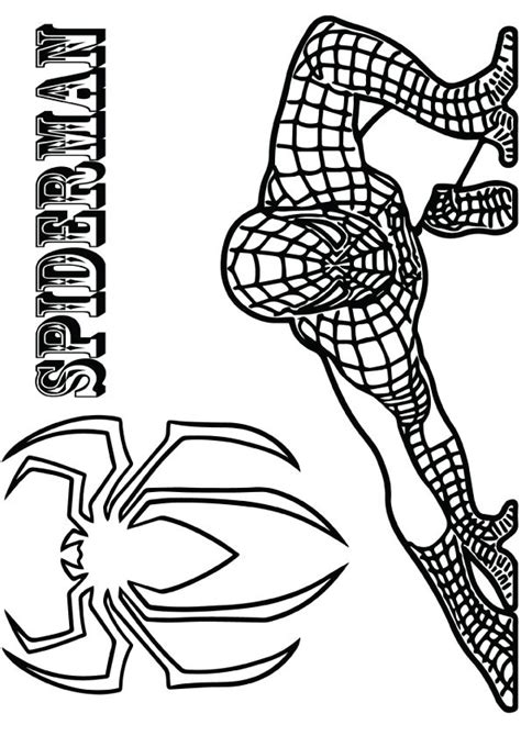 Crouching Spiderman Coloring Page | Spiderman coloring ...