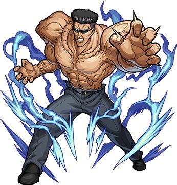 Toguro é um homem muito alto, chegando facilmente a 270cm de altura, ele é tão grande que seu irmão mais velho pode sentar em seus ombros. Younger Toguro | Monster Strike Wiki | Fandom in 2020 ...