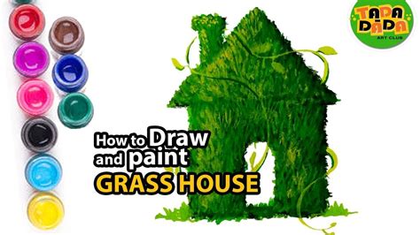 Now you will draw in more grass blades which are now in different directions. How to draw GREEN GRASS HOUSE | STEP BY STEP | Kids ...