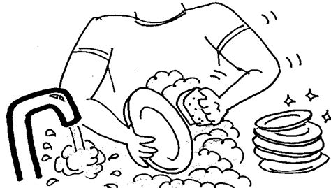 If you only have a small pile of one, don't be tempted to throw it in the washing machine with another, this is when accidents happen. Washing dishes clipart black and white 1 » Clipart Station