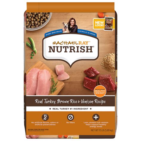 Healthy skin venison meal & brown rice recipe. Save on Rachael Ray Nutrish Adult Dry Dog Food Turkey ...
