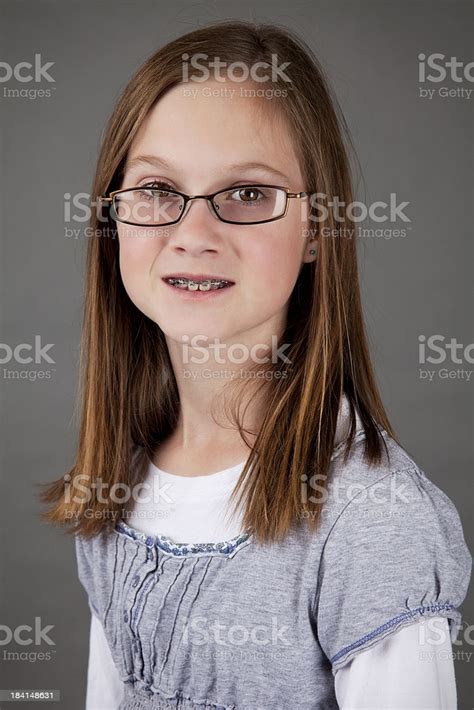 Pretty 13 years old girl. Beautiful Smiling 12year Old Girl On Grey Background Stock ...
