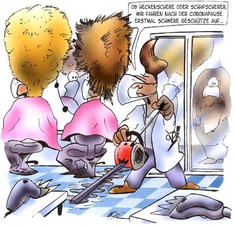 Ab montag haben friseure auch in sachsen wieder auf. Frisiersalon nach Coronapause von HSB-Cartoon | Medien ...
