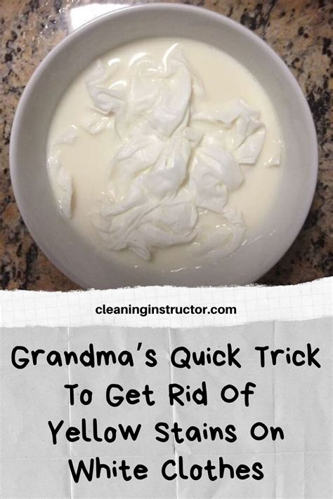 While those marks can be difficult to conquer. Grandma's Quick Trick To Get Rid Of Yellow Stains On White ...