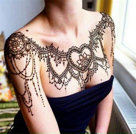 Each design has its appeal and can afford limited designs. 40 Awesome Women's Chest Tattoo | Henna tattoo designs, Henna tattoo