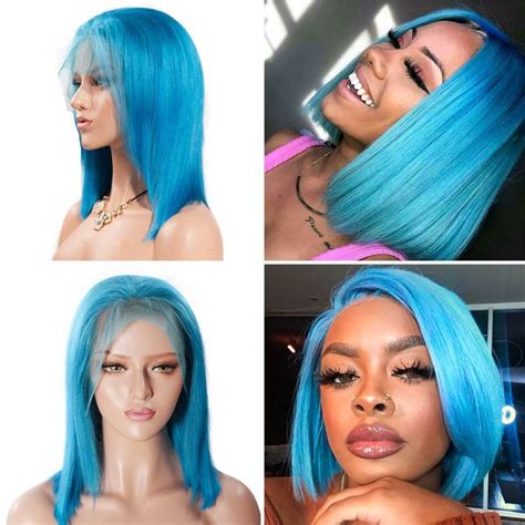 Out of the blue — tell me what you see 04:02. Colorful Short Bob Wigs Straight Hair 13×6 Lace Front ...