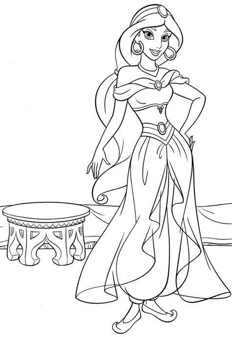 Arabian jasmine flower coloring page. Get This Princess Jasmine Printable Coloring Pages for ...