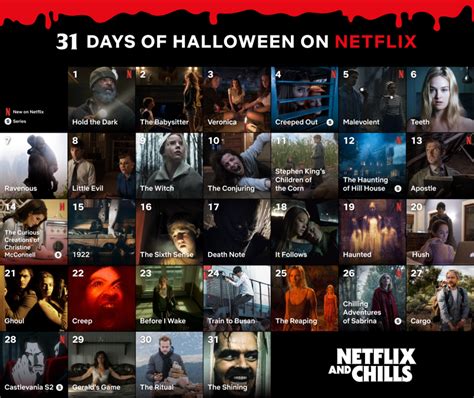 You're not going to be able to remember this list by heart. Netflix's Halloween Calendar Delivers a Different Scary ...