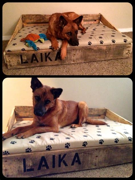 Dogs are just lifelong companions, and they make you feel happy when you're sad. Sweet dog bed for a sweet puppy! Made it out of a wood ...