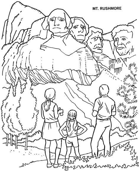 This coloring for kids will also help the kids to see the topographies of the heads of united states of america presidents which has been carved into a these united states presidents involved on these coloring for kids on mount rushmore monument located in south dakota are george washington. Mount Rushmore National Park Coloring Page | Mount ...