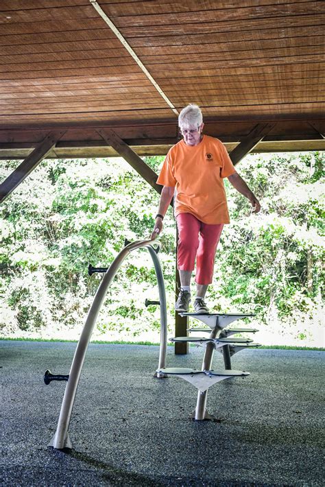 Each piece of equipment will train different parts of your body. Outdoor workout equipment geared towards seniors | News ...