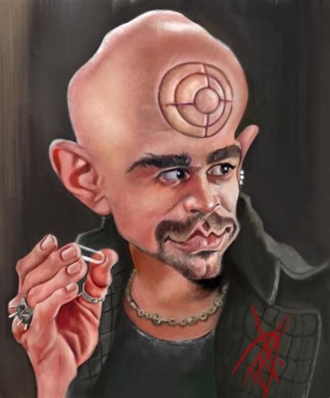 Ben affleck jennifer garner colin farrell michael clarke duncan jon favreau scott terra ellen pompeo joe pantoliano leland orser lennie loftin. grandpa: Colin Farrell as BULLSEYE from the movie Daredevil - Karikatuur