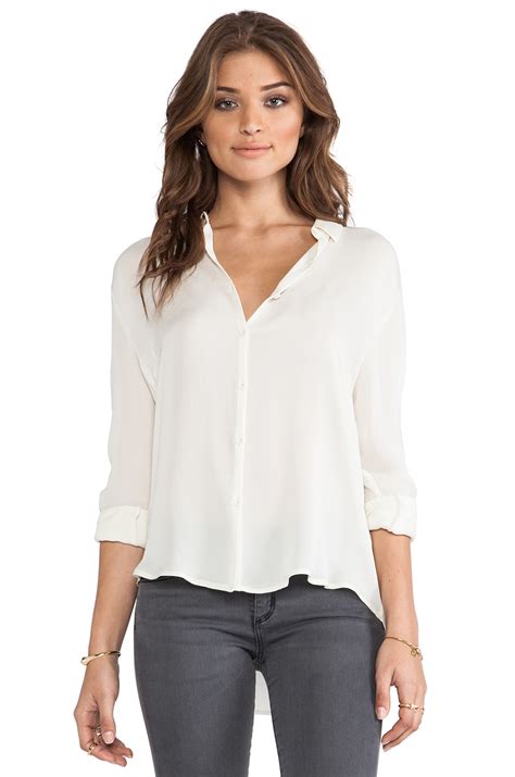 See more ideas about white satin blouse, satin blouse, fashion. American Vintage Jamestown Silk Blouse in Ecru (White) - Lyst