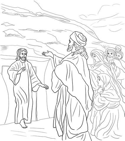 When jesus arrives in town and is told of lazarus' death, he asks god for the ability to raise the crime and punishment quotes below all refer to the symbol of lazarus. Jesus Raises Lazarus from the Dead Coloring page in 2020 ...