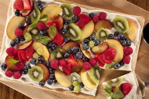 Whether it's brownies, pie, or cake that strikes your fancy, our delicious dessert recipes are sure to please. Fresh and Fruity Dessert Pizza | MrFood.com