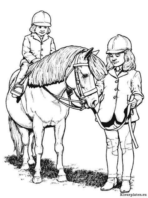 Kleurplaat, kleurplaten, tekening, prent, school, educatief, onderwijs, afbeelding: Paarden kleurplaat 007188 kleurplaat