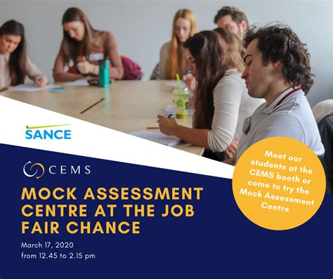 The assessment center (ac) is a method by which applicants go through various job assessment tests, mainly psychological tests, to check their suitability for a job. CEMS Mock Assessment Centre at the Job Fair Chance /March ...