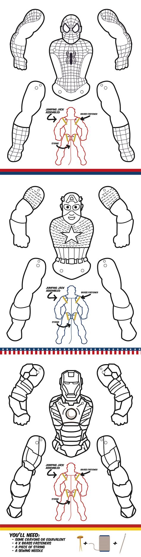 Create your own superhero coloring page. Superhero Jumping Jacks - Coloring edition | Create your ...