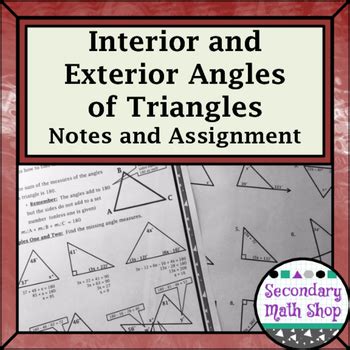 Answers in as fast as 15 minutes. Triangles & Congruency Unit #2 - Interior and Exterior Angles Notes and Homework