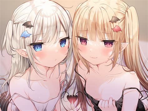 A look at some of the most liked anime girls with blonde hair according to mal. 2girls blonde hair blue eyes blush close demon gray hair loli long hair mafuyu (chibi21 ...