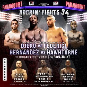 Check the excellent boxrec for all bouts. Joel Tambwe Djeko vs. Simone Federici, Djeko vs. Federici | Boxing Bout | Tapology