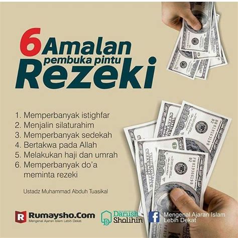 Dan dikhususkan juga bagi rekan2 yang mualaf. 6 Amalan Pembuka Pintu Rezeki Pertama: Istighfar Kedua ...