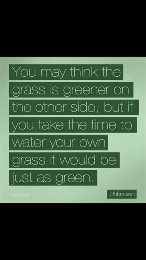 The grass is (always) greener (on the other side) saying. The grass is not always greener on the other side | Word out, Words, Positive mind