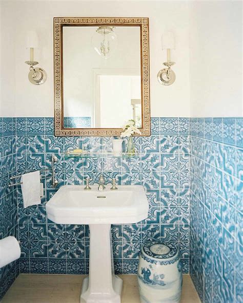 When i think of blue, i think of the ocean. 24 amazing antique bathroom floor tile pictures and ideas