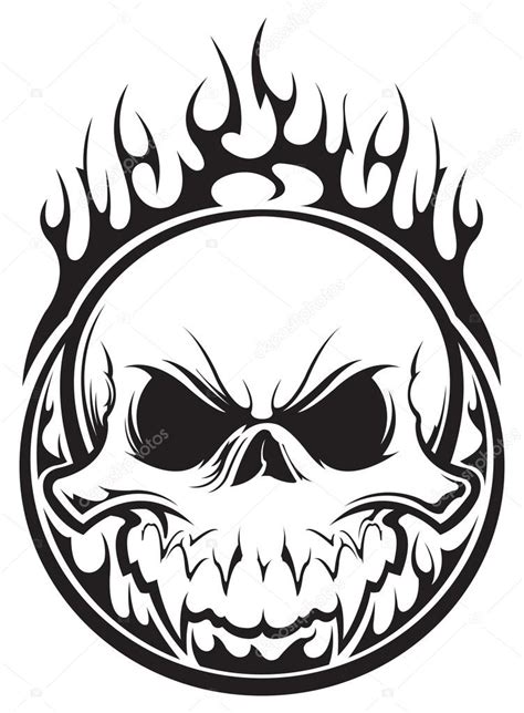 The third drawing—on the right—adds more naturalistic. Skull with flames — Stock Vector © SlipFloat #22108431