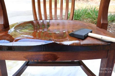 Rinse off the furniture piece with a damp sponge. How to Refinish Wood Chairs the Easy Way! | Designertrapped.com | Wood chair makeover, Wood ...