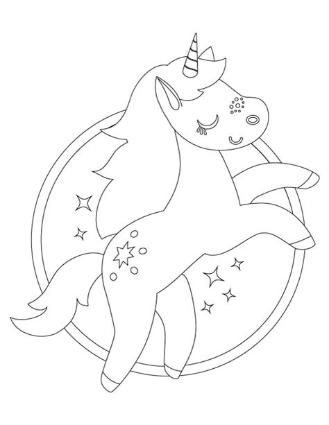 Simple unicorns coloring page to print and color for free. 5 Printable Unicorn Coloring Pages