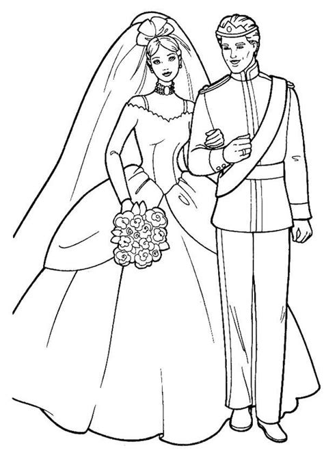 Barbie And Ken Royal Wedding Coloring Pages | Barbie ...