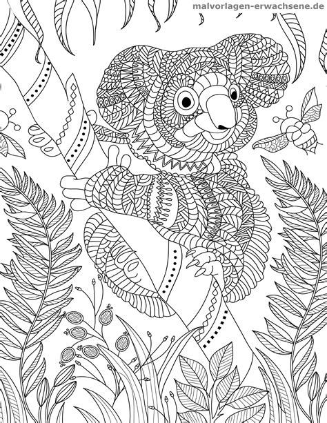 Malvorlage Koala für Erwachsene - Kostenlose Ausmalbilder Es soll stress abbauen und gleichzeitig spaß machen.