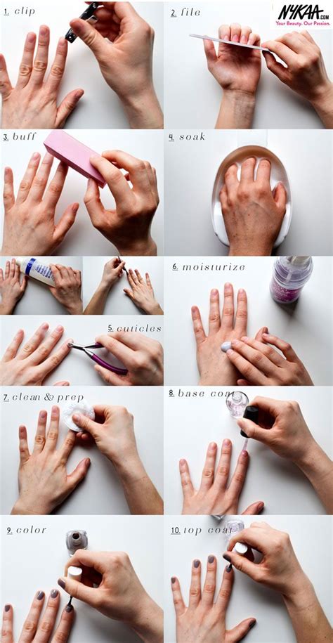 An important step of manicure at home is to wash your hands with soap and water before starting your manicure. Master the perfect at-home mani-pedi | Manicure, Nail ...
