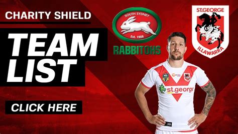 Last updated march 01, 2020. NRL Squad: Charity Shield - Dragons